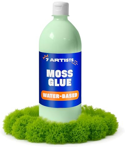 7 Artists Mooskleber 1000 ml Grün – Bastelkleber Flüssig für Moosbild, Mooswand und Pflanzenwand | Geeignet für Kunstmoos, Moos Deko, Basteln, Moosbilder, Islandmoos und Moos Konserviert