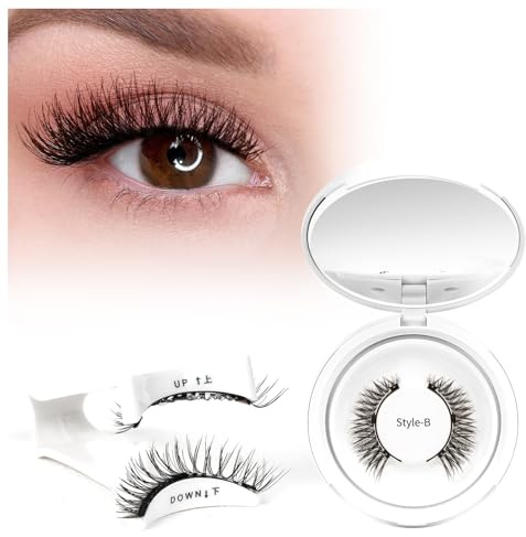 Crislashes Magnetische-Wimpern Set mit Applikator, Kein Kleber erforderlich Magnetische Wimpern Einfach anzubringen und zu entfernen, Magnet-Wimpern Wiederverwendbar und natürlicher Look (B2)