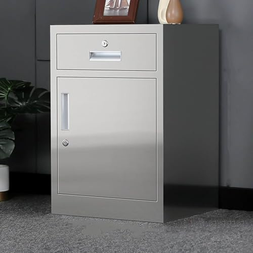 Edelstahl Büro Aktenschrank Drucker Schrank, Abschließbarer Scanner Kopierer Aufbewahrungsschrank, Home Office Seitlicher Aktenschrank, Mehrzweck-dru, 44 * 40 * 65cm(17.3 * 15.7 * 29.5inch)