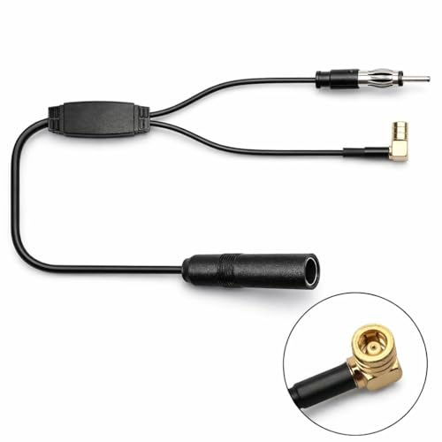 DAB+ Antenne Splitter SMB Adapter DIN Stecker, 60cm, DAB Antenne Auto Für Digitalradio Im Fahrzeug Als Antenne DAB Voiture Für Erweiterte Signalnutzung Mit DAB Splitter Und DAB Adapter