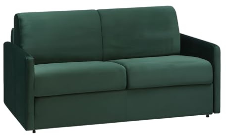 Vente-unique - Schlafsofa 3 Calife - Samt - tannengrün