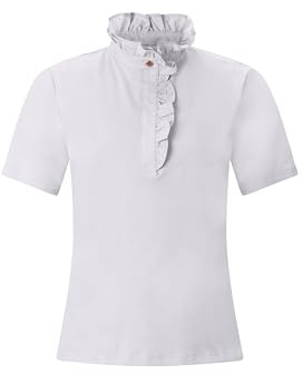 RICHROYAL weißes T-Shirt mit Rüschenkragen