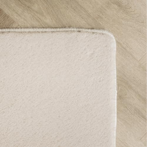 KADIMA DESIGN Teppich Modern Einfarbig Edel Pflegeleicht Vielseitig Waschbar Strapazierfähig Hochwertig Creme 120x160 cm Schlafzimmer Esszimmer Schnelltrocknend | ISAR
