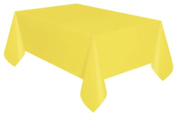 Solid Neon Yellow Rectangular Plastic Table Cover (137cm x 274cm) 1 Count - Elegant & Durable Tablecloth for Parties, Events, and Home Use