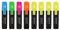 Genie 40024 Textmarker - 4 x Neon gelb und je 1 x Orange; Pink; Blau; Grün; mit Keilspitze; 8 er Pack Strichbreite ca. 1 - 5 mm; einzeln Entnehmbar