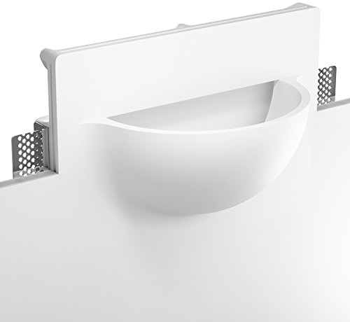 ledscom.de Wandeinbauleuchte GIEDI, Gips, weiß matt, 280 x 200mm, 1x E14 max. 15W