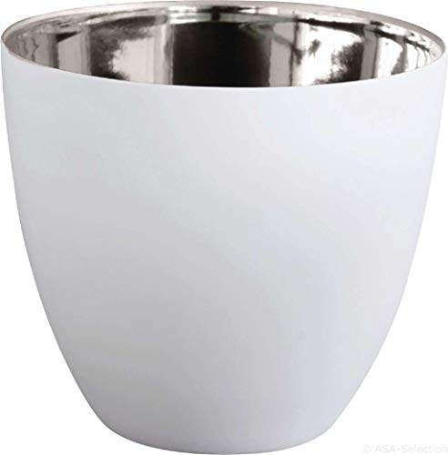 ASA X-Mas Windlicht aus Porzellan in der Farbe Weiß-Silber, Maße: 9cm x 9cm x 8cm, 10233427