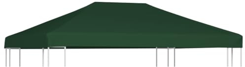 vidaXL Pavillondach, Ersatzdach für Pavillon, Pavillonabdeckung PVC-Beschichtung, Pavillonplane Ersatzplane Dach, 310g/m² 4x3m Grün