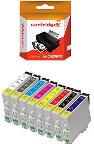 Cartridgex Compatible 8 Ink Cartridge Set Replacement for Epson Stylus Photo R1900