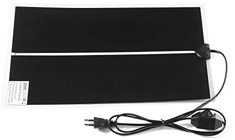 ALLOMN Reptilien Heizkissenmatte, Einstellbare Reptilien Tankwärmematte Wärmekissen Thermostat für Haustiere mit Temperaturregler 0-35 Grad, für Turtle Snakes Lizard Gecko Spinne (20W 42×28cm)