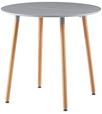 DORAFAIR Runder Esstisch Küchentisch Modern Konferenztisch, Beistelltisch skandinavisch, 80 * 80 * 74.5 cm, Grau