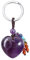 JSDDE Natur Edelstein Herz Schlüsselanhänger Chakra Anhänger Schlüsselring Taschenanhänger Yoga Energie Heilstein Glückbringer Keychain (Amethyst)