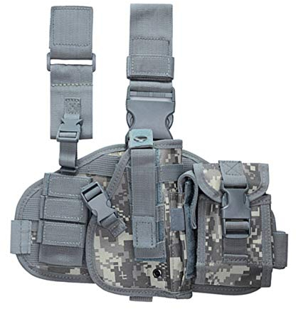 ACEXIER Tactical Drop Leg Holster mit Magazintasche Military Tactical MOLLE Pistol Handgun Oberschenkel Pistol Gun Holster Verstellbares rechtshändiges Plattformpanel