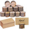 Portatarjetas de Madera, Portanúmeros de Mesa Rústicos con Tarjetas de Lugar de Mesa de Kraft, Portafotos de Madera con Clip para Notas, para Bodas