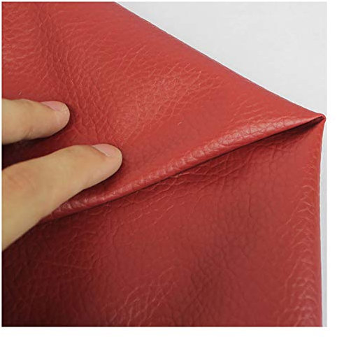 XCYYBB Tejido de Piel Sintética Nueva Textura Suave Sensación de Cuero Sintético Resistente PU Polipiel Cuero de imitación Tela Cuero sintético Vinilo Paño de Cuero Material-Vino Tinto 1.38x6m