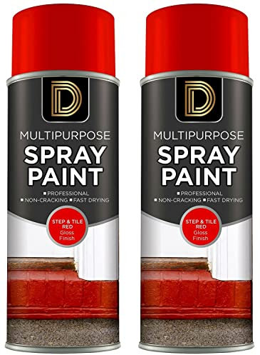 General Packaging Step & Tile Red Gloss Finish Multipurpose Aerosol Spray Paint 400ml (2)