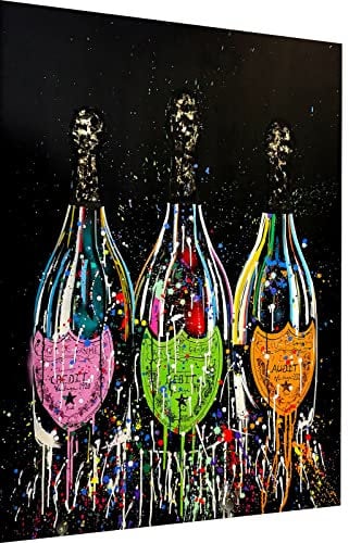Magic Canvas Art Alkohol Flaschen Kunst Deko Leinwandbild 1- teilig Hochwertiger Kunstdruck Wandbilder – B8161, Größe: 90 x 60 cm