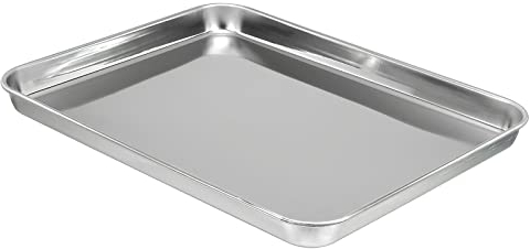 PATIKIL 430 Stainless Steel Tray, 31x24cm Rectangular Flat Type Lab Instrument Tool