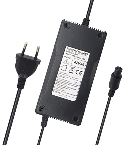 xiixtoo Ladegerät 42V 3A Adapter Ersatz für Roller, Hoverboard, 2 Räder Selbstausgleich, 3 - polig für Tasche mod und Sport mod Akkuladegerät