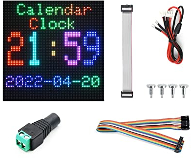 RGB Full-Color LED Matrix Panel Display 64×64 Pixels 3mm Pitch LED Screen for Raspberry Pi, Arduino,4096 Individual RGB LEDs
