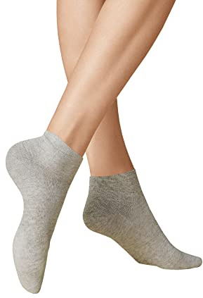 KUNERT Damen Sneaker Socken Liz antirutsch Lichtgrau 0170 35-38
