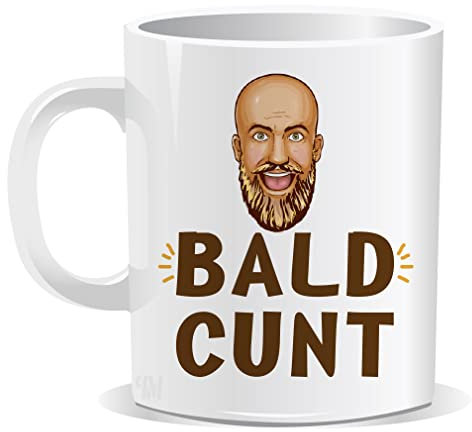 Perfect Mugs Bald Cunt Mug Sarcastic Humour Rude Gift for Friend Bald Person No Hair Adult Gift Christmas Birthday Gift Hilarious Present Novelty Funny Secret Santa Men Tea Coffee Him
