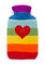 feelz - Wärmflasche Regenbogen Herz, kunterbunte Bettflasche aus 100% Wolle (Merino), Handarbeit, Fairtrade (Bezug mit Innenflasche)