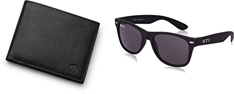 Volkswagen 000087400L041 Geldbörse Portemonnaie Leder Herrenbörse, schwarz & 5HV087900 Sonnenbrille GTI Design Brille, schwarz