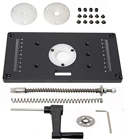 LINYY Trimming Machine Router Table Insert Plate Special Lift Refit Aluminum Flip Compatible with Woodworking Work Bench Plunge Router Base (Color : Plate and Screws)