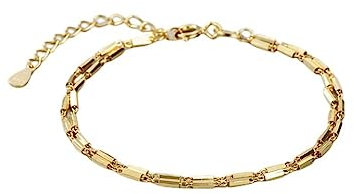 Armreif Damen Silber 925,S925 Silber Armband Für Frauen, Goldenes Quadratisches Schloss, Doppelschichtiges Sterlingsilber-Armband, Armreif Mit Verstellbarer Silberkette, Glücksschmuck Für Frauen