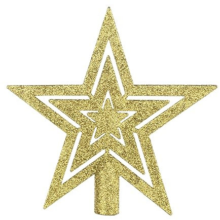 SULOLI Glitter Star Christmas Tree Topper Decoration Shatterproof Star Treetop for Christmas Tree Ornament(GOLD)