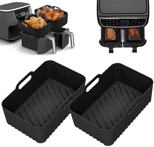 Silicone Air Fryer Liner, Reusable Silicone Air Fryer Liner for Ninja Air Fryer's, 2 Pack