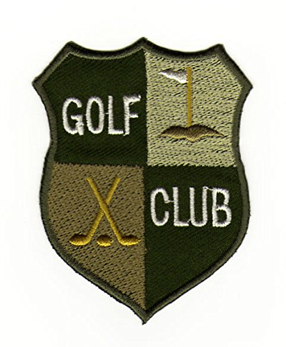 Golf Club Logo Green Crest Badge Iron-On Patch Size 6.2 x 8.0 cm