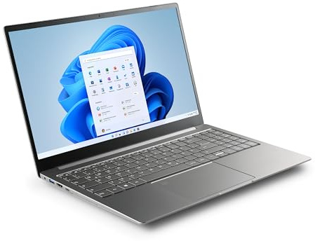 Notebook CSL R'Evolve C15 v3 Windows 11 Home - Ultra-Slim Laptop, 15,6 Zoll Display FHD 1920x1080 IPS, Intel N200 CPU 4x3700 MHz Turbotakt, 2000 GB M.2 SSD, 32 GB DDR4-RAM, USB 3.2, BT 5.1, AC WLAN