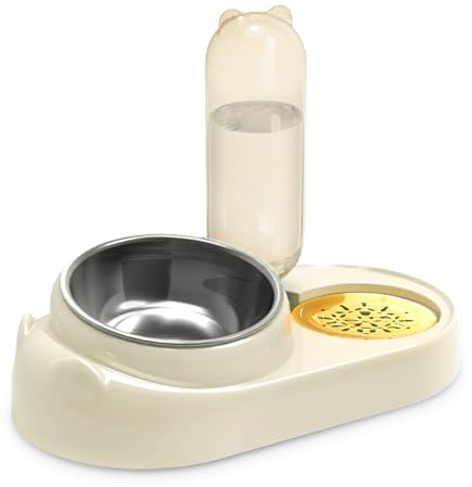 Marchul Stainless Steel Cat Bowl, Cat Gravity Water Bowl, Tilted Cat Food Bowl for Cats and Small Dogs
