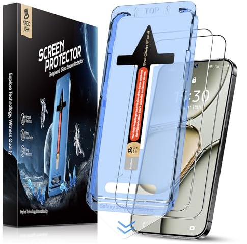 MAGIC JOHN for Samsung Galaxy S25Plus/S24Plus Screen Protector | 2 Pack, 6.7 inch, Tempered Glass, Auto Dust-Elimination Installation, Bubble Free, HD Clear
