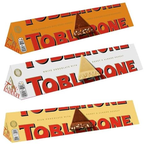 Toblerrone Milk, White, Orange Chocolate Large Bar 360g | 03 Flavours Bars