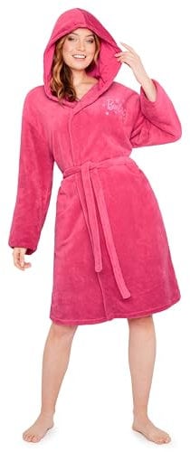 Barbie Accappatoio Donna Pile con Cappuccio Accogliente Vestaglia - Regalo Donna e Ado (Rosa, XL)