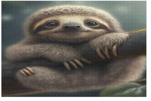 Sloth 1000 Piece Kids Wooden Jigsaw Puzzle | | Sustainable Puzzle for Adults | Premium 100% Recycled Board | （75×50cm）