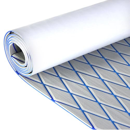 KXKZREN Eva-Schaum Boot Bodenbelag selbstklebend 6mm dick Anti-Rutsch Marine Bodenbelag Matte 238.4x111.6cm Rauten-Muster Bootsboden für Jachten Motorboot Wohnmobil Kühleraufsätze Fischerboot