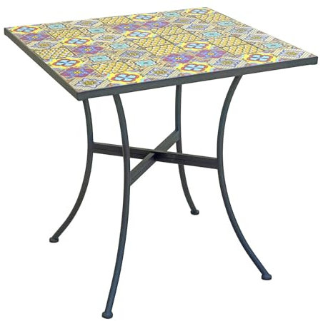 Tavolo da Giardino 70x70x72 cm Mosaico con Mosaico Design Maiolica