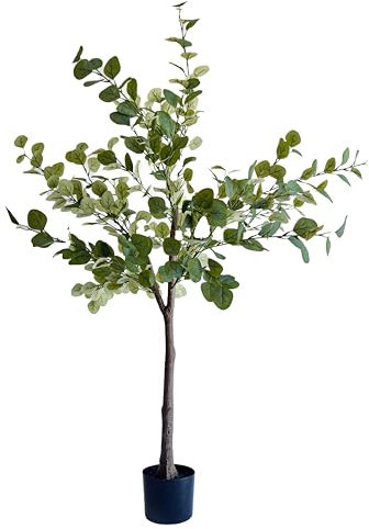 Valyria Home | Eucalipto Artificial 150 cm – Planta Artificial Realista para Decoración de Hogar y Oficina – Árbol de Plástico – Árbol Artificial Eucalipto Decorativo