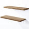 LAMO Manufaktur 2 Stück Wandregal aus Holz mit unsichtbarer Befestigung 2X 42cm | Wandregal aus 100% echtem Holz | Hängeregal für Wohnzimmer, Schlafzimmer | Wandregale Set 4 Gerade Farbe: Nussbaum