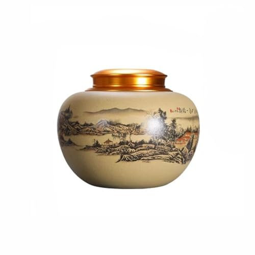 Teedose aus Keramik, versiegelt, chinesischer Stil, Exquisite Teedose und Teeflasche, Aufbewahrungsdose für zu Hause, Tee-Aufbewahrungsbehälter (A)