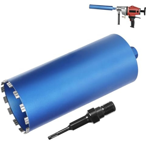 Diamantbohrkrone mit 10mm Turbosegment | 1 ¼ UNC Aufnahme | Nutzlänge 415 mm | Ø 200 mm | 15 Segmente | SDS-plus, Diamant Kernbohrkrone für Kernbohrgeräte, Nassbohrkrone Trockenbohrkrone für Beton