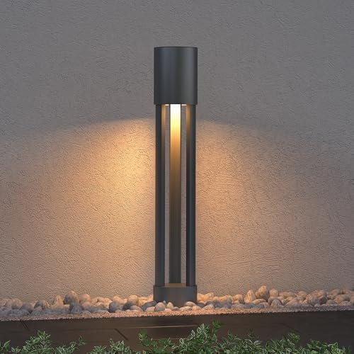 Mai & Mai Außenleuchte ⌀120xH700mm IP65 Wegeleuchte Außen | Pollerleuchte für Garten, 3000K Stehlampe Gartenlampe | Außenlampe Standleuchte Sandgrau dunkel 10W NeoForge
