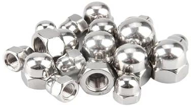 SQING 1~5 Stück M8 M10 M12 M14 M16 M20 304 A2 Edelstahl Feingewinde Hutmutter Sechskant Feinzahn dekorative Abdeckung Kuppelschraubverschluss(M12x1mm-2Pcs)