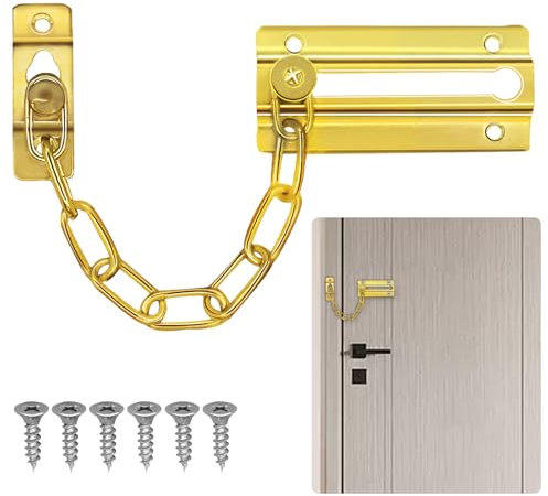 Alethron Türkette, Sicherheitskette Edelstahl Türkette Wohnungstür tür Kettenschloss mit Schrauben Türkette Haustür Sicherheitsschloss für Hotel Familie Innentüren Fenster