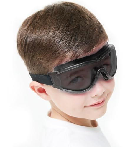 MOVNUOCA Getönte Kinderschutzbrille, Sicherheitsbrille für Kinder (1, Gefärbt schwarz)
