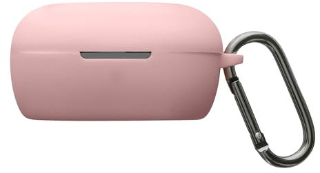 kwmobile Silicone Cover Compatible with Bose QuietComfort Earbuds - Case Cover Stick-On Skin with Clip - Dusty Pink